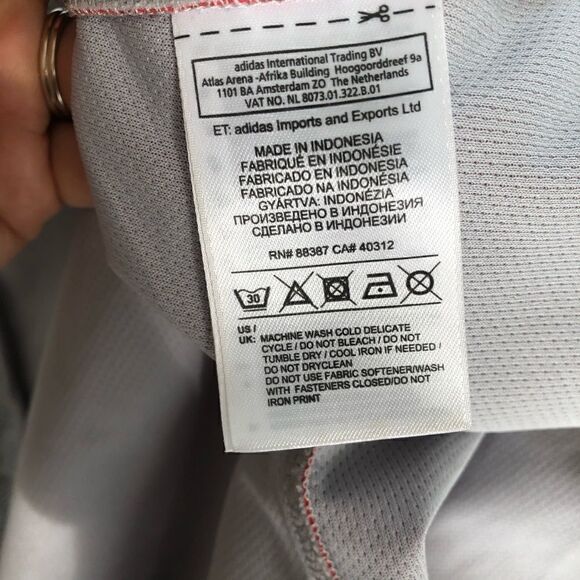 Adidas Outdoor Red Full Zip Shell Jacket Coat Men Size Small Logo Lined - Picture 7 of 8